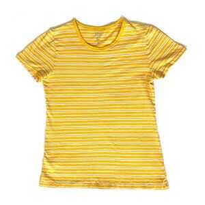 JCrew slub tee, small, yellow white stripes